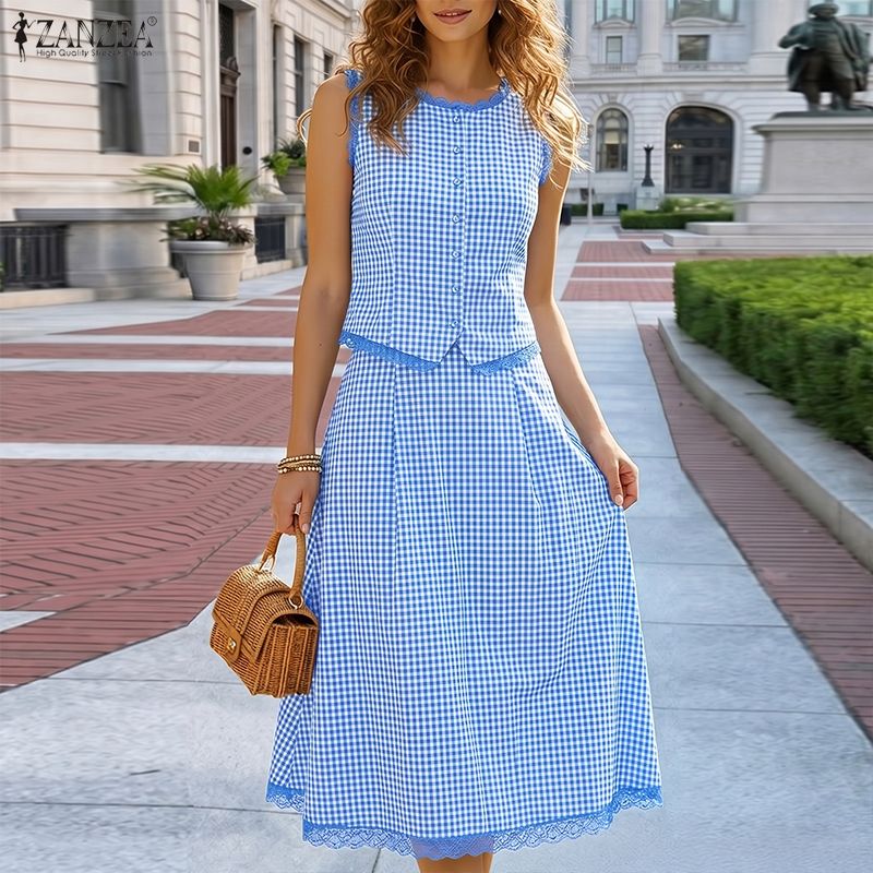 Elegant Women 2 Pieces Sets ZA - Shift Dress Sleeveless review and price