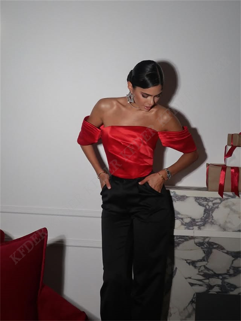 Off Shoulder Satin Blouse Wome - Women Formal Blouses For Evening Wear review and price