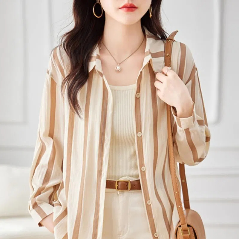 Apricot Striped Long Sleeved S - Women'S Formal Evening Wear Tops review and price