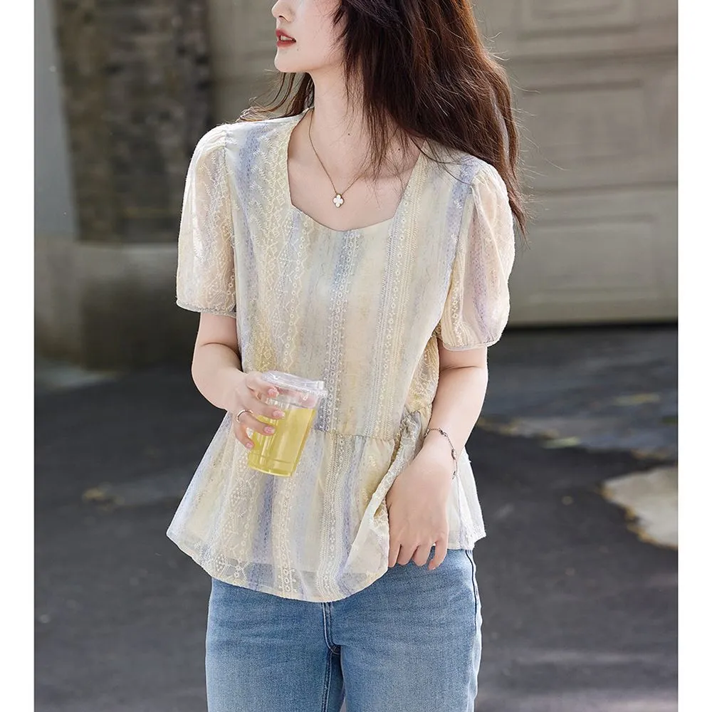 Women Korean Style Loose Puff  - Women Formal Blouses For Evening Wear review and price